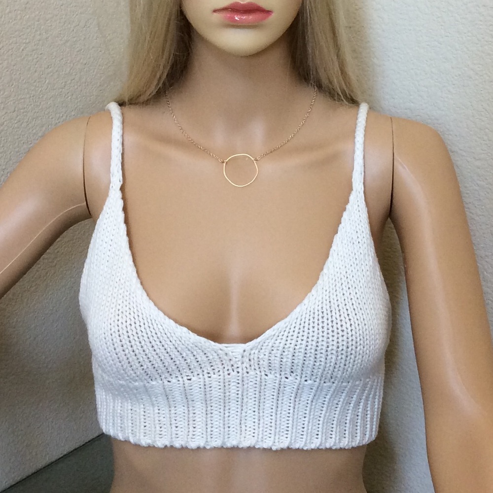 Cotton Knitted Top White Cream Tone